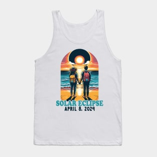 Total Solar Eclipse April 8 2024 Cute Couples Matching Wife and Husband Tank Top